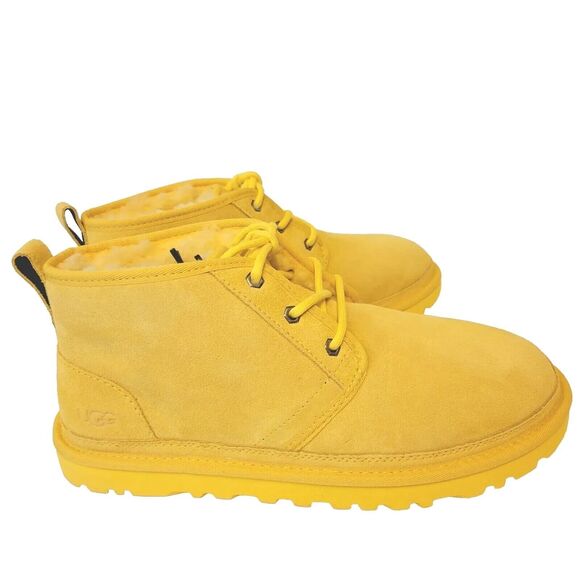 UGG New Neumel Yellow Suede Chukka Fully Lined Ankle Boots Mens Size 10 - Picture 7 of 10